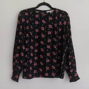NWT Loft Shimmer Floral Ruffle Sleeve Blouse